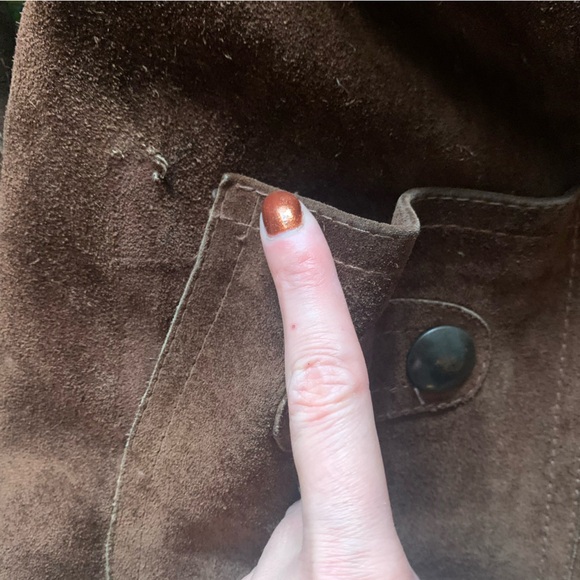 Vintage | Made in Canada | Rich brown suede leather jacket | Faux fur lined - Picture 11 of 15